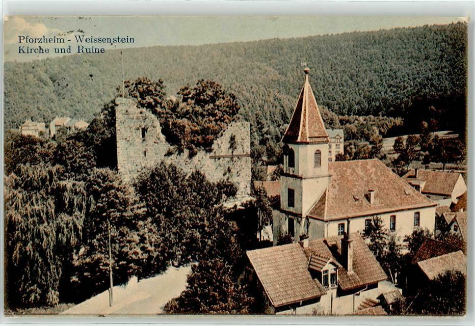 Datei:Heiliggeistkirche in Pforzheim-Dillweißenstein-Weißenstein erbaut 1783 bis 1784 nach Plänen von Johann Friedrich Weyhing (geb. 1.8.1716 in Stuttgart; gest. 17.7.1781 in Karlsruhe), historische Postkarte.jpg