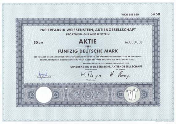 Datei:Aktie der Papierfabrik Weissenstein.jpg
