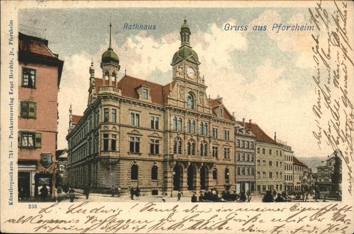 Datei:Altes Rathaus Pforzheim, Entwurf Hermann Thüme aus Dresden und Stadtbaumeister Alfons Kern aus Pforzheim, erbaut in den Jahren 1892 bis 1895 (Seitenansicht).jpg