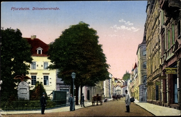 Datei:Dillsteiner Straße in Pforzheim um 1900.jpg