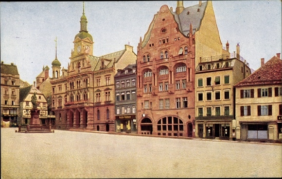Datei:Brauhaus der Gebrüder Beckh, rechts am Marktplatz 1914.jpg