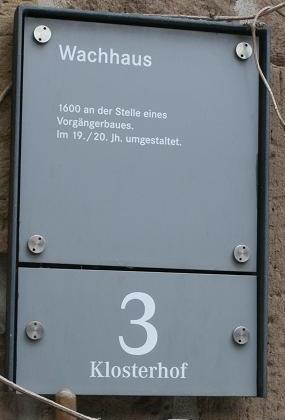 Datei:Schild Wachhaus Klosterhof 3 Maulbronn.jpg
