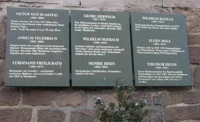 Datei:Hinweistafel an KlosterPost Maulbronn erl.jpg