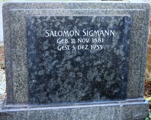 Datei:Grabmal Salomon Sigmann (geb. 11. November 1881 in Auschwitz; gest. 5. Dezember 1933 in Pforzheim).jpg