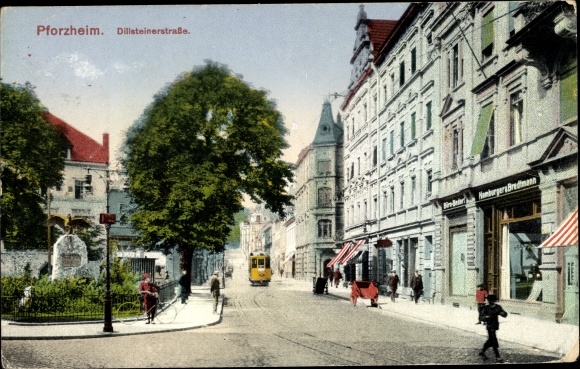 Datei:Dillsteiner Straße in Pforzheim um 1914.jpg