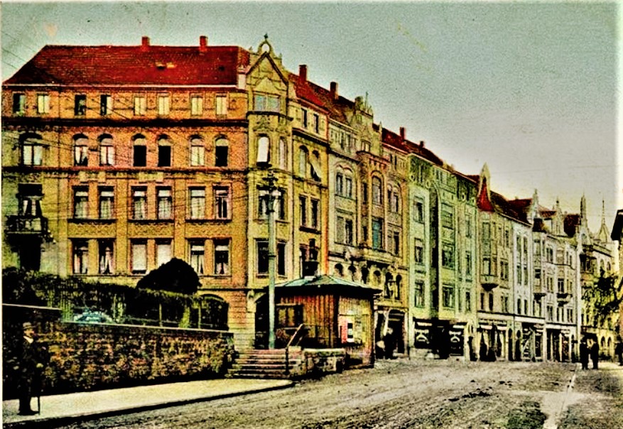 Datei:Westliche Karl-Friedrich-Straße 96-88 in Pforzheim, Wohnhausgruppe, erbaut 1899 bis 1900 im Stil des Historismus.jpg