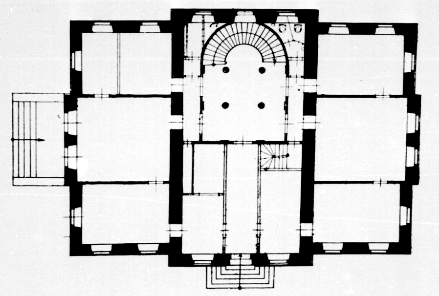 Datei:Pforzheim, Haus Theodor Bohnenberger, Westliche Karl-Friedrich-Straße 86, Entwurf für Grundriß von Karl August Schwarz (1781-1853).png