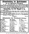 Hadelskammer Bekanntmachung 16.8.1885