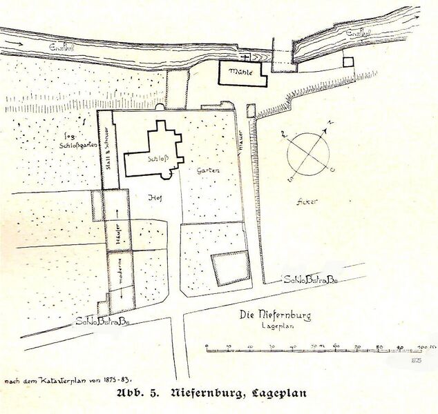 Datei:Lageplan-Grundriss 1925 Niefernburg.jpg
