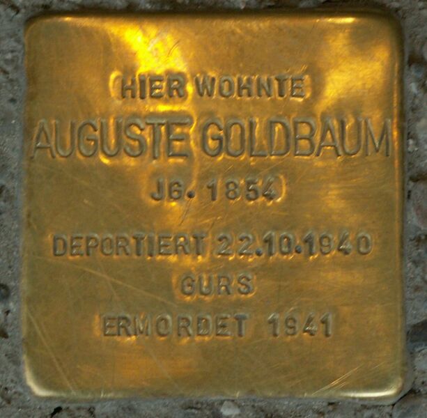 Datei:080313 PF Stolpersteine Goldbaum1.jpg