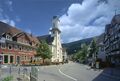 Der Marktplatz in Neuenbürg mit der Kirche