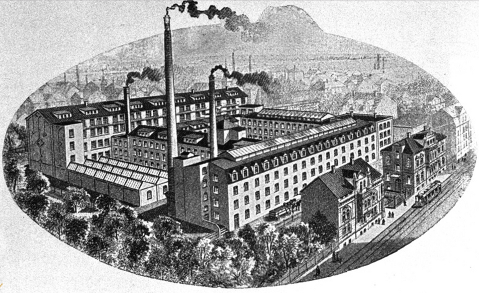 Datei:Villa und Gebäude der Schmuckfabrik von Eugen Rodi & Wilhelm Wienenberger (ROWI Aktiengesellschaft), Bleichstraße 60-68, erbaut 1910 nach Entwurf von Ernst Maler (Bild a).png