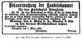 Handelskammer Bekanntmachung 8.3.1885