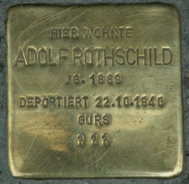 Datei:080313 PF Stolpersteine Rothschild1.jpg