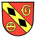 Wappen der heutigen Gemeinde Neulingen - das Bauschlotter Symbol befindet sich unten links