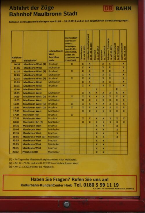 Datei:Fahrplan Kulturbahn Maulbronn-Stadt.jpg