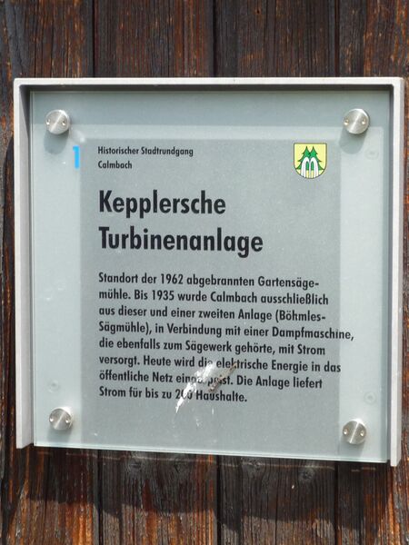 Datei:Calmbach-Kepplersche-Turbinenanlage-Schild.jpg