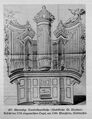 Ansicht der 1721 eingeweihten Orgel in der Pforzheimer Stadtkirche St. Stephan (ehemalige Pforzheimer Dominikanerklosterkirche Sankt Stephanus), 1760