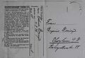 Die Vorderseite der Postkarte von Salomon Bensinger aus dem Konzentrationslager Dachau ist adressiert an seine Frau Eugenie in Pforzheim in der Hohenzollernstr. 88