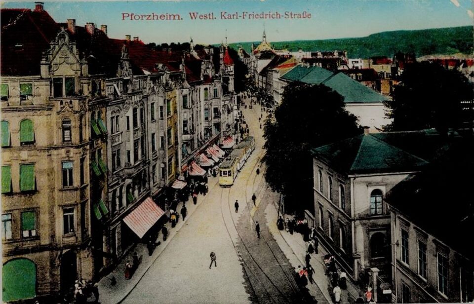 Datei:Westliche Karl-Friedrich-Straße 96-88 in Pforzheim, Wohnhausgruppe, erbaut 1899 bis 1900 im Stil des Historismus (a).jpg