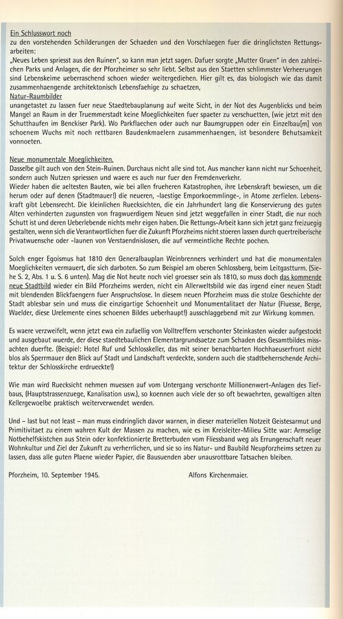 Datei:Alfons Kirchenmaier (geb. 1889 in Weingarten bei Ravensburg, gest. 25. Februar 1954 in Pforzheim), „Der Kriegsschadensbericht vom 10. September 1945“, (10).jpg