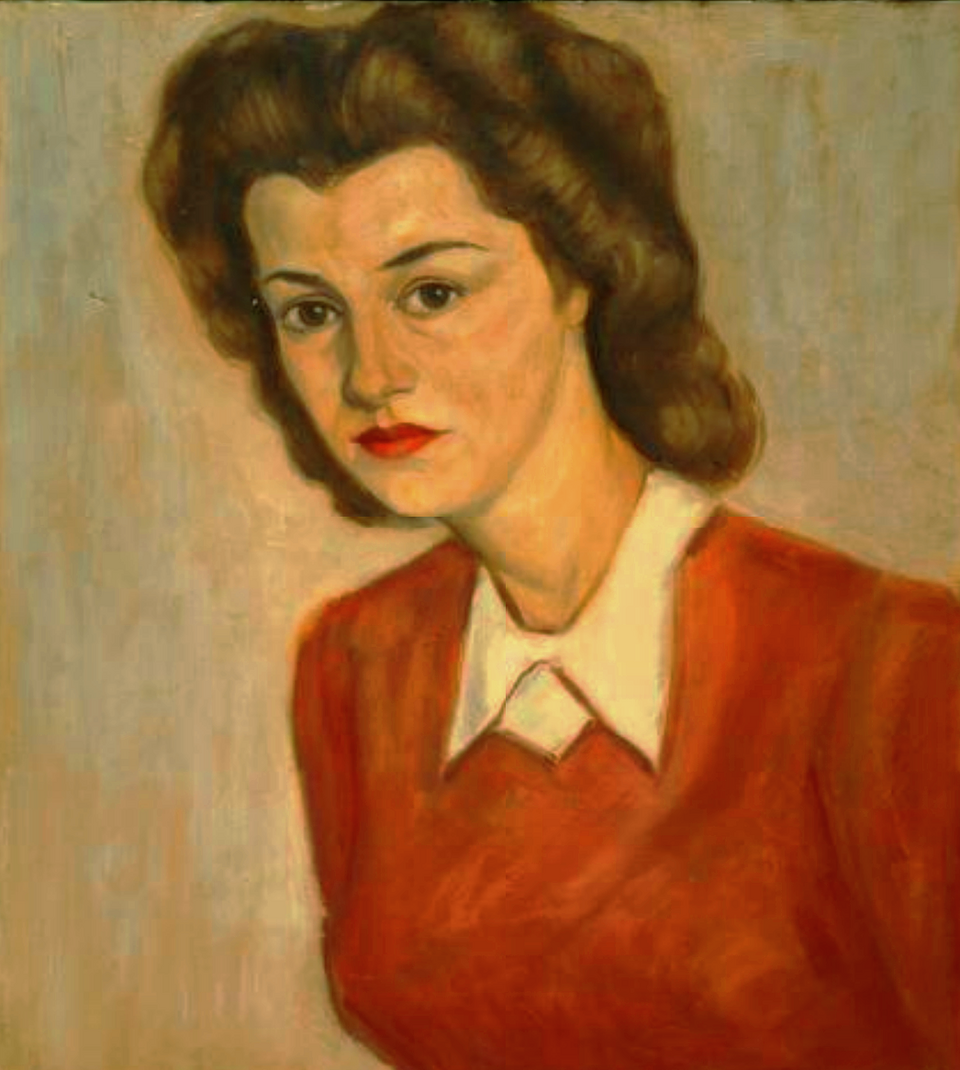 Datei:Gerda Wronker (verh. Sussman) (geb. 3. November 1924; gest. November 1986), Porträt.png