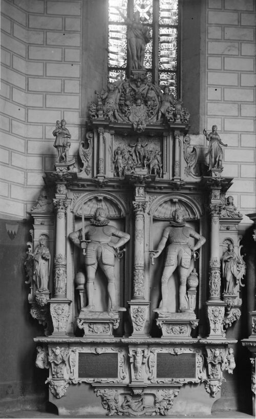 Datei:Pforzheim, Schloßkirche, Grabdenkmal für die Markgrafen Ernst Friedrich und Jakob III. von Baden-Durlach.jpg