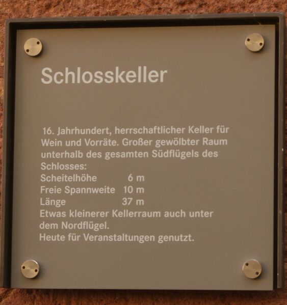 Datei:Schild Schlosskeller Neuenbürg.JPG